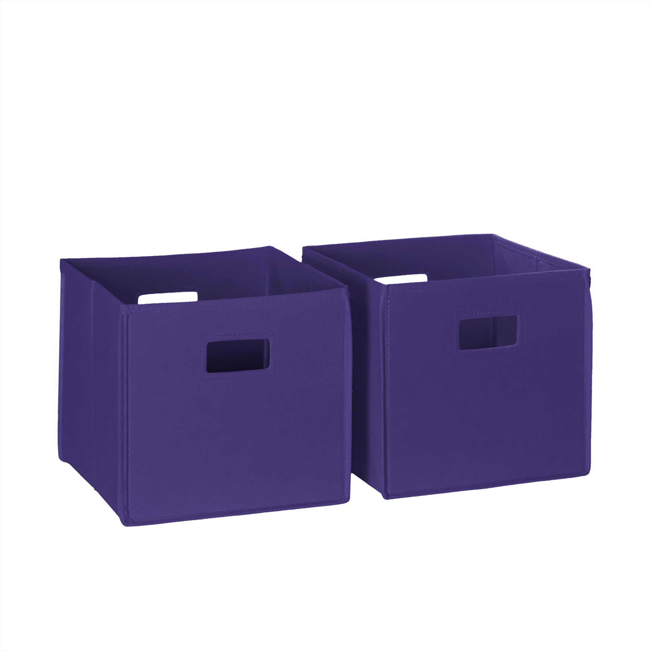 RiverRidge Folding Storage Bins with Handles Dark Purple Cube Storage Organizer for Closet, Bedroom & Playroom - Closet Organize