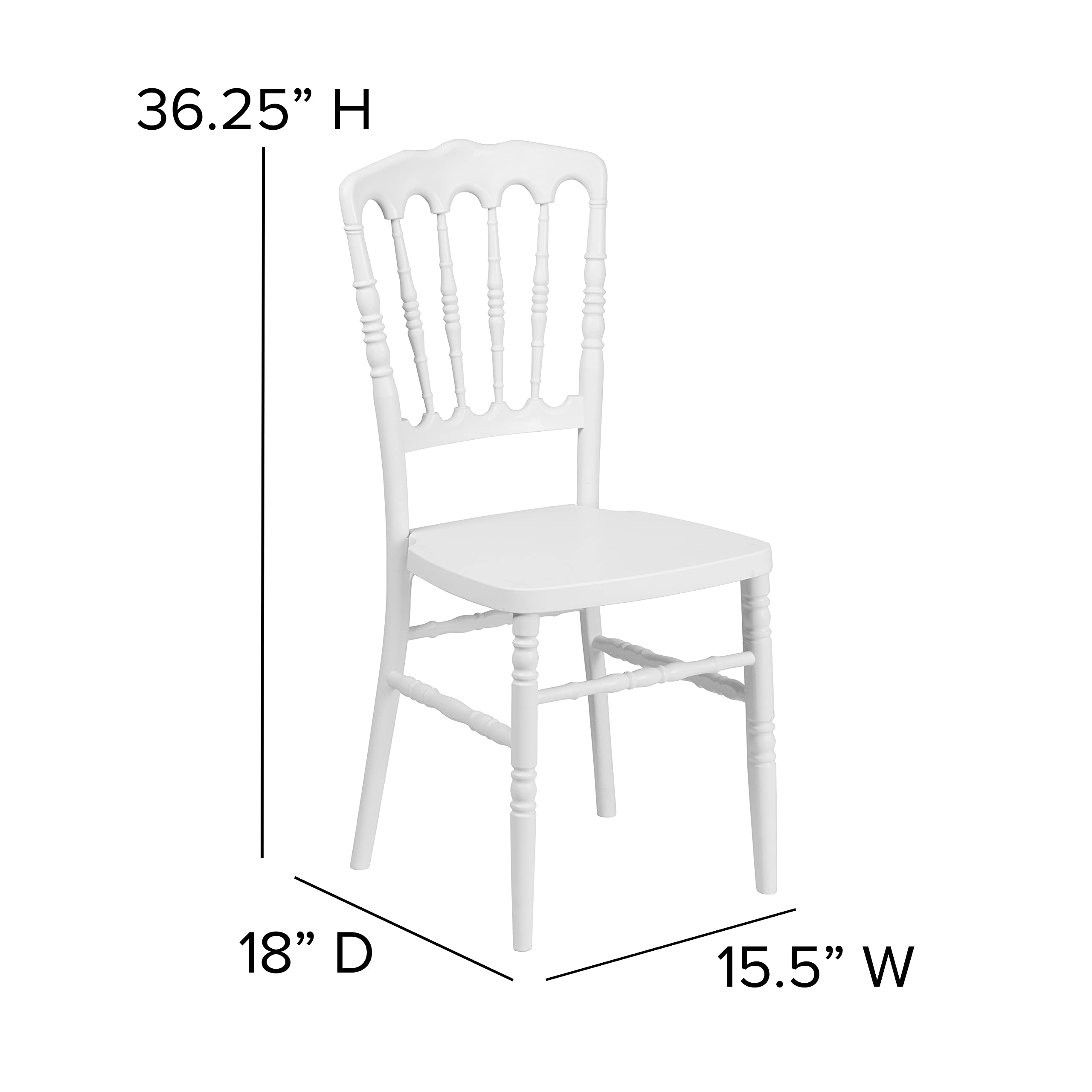 Flash Furniture HERCULES Series White Resin Stacking Napoleon Chair