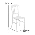Flash Furniture HERCULES Series White Resin Stacking Napoleon Chair