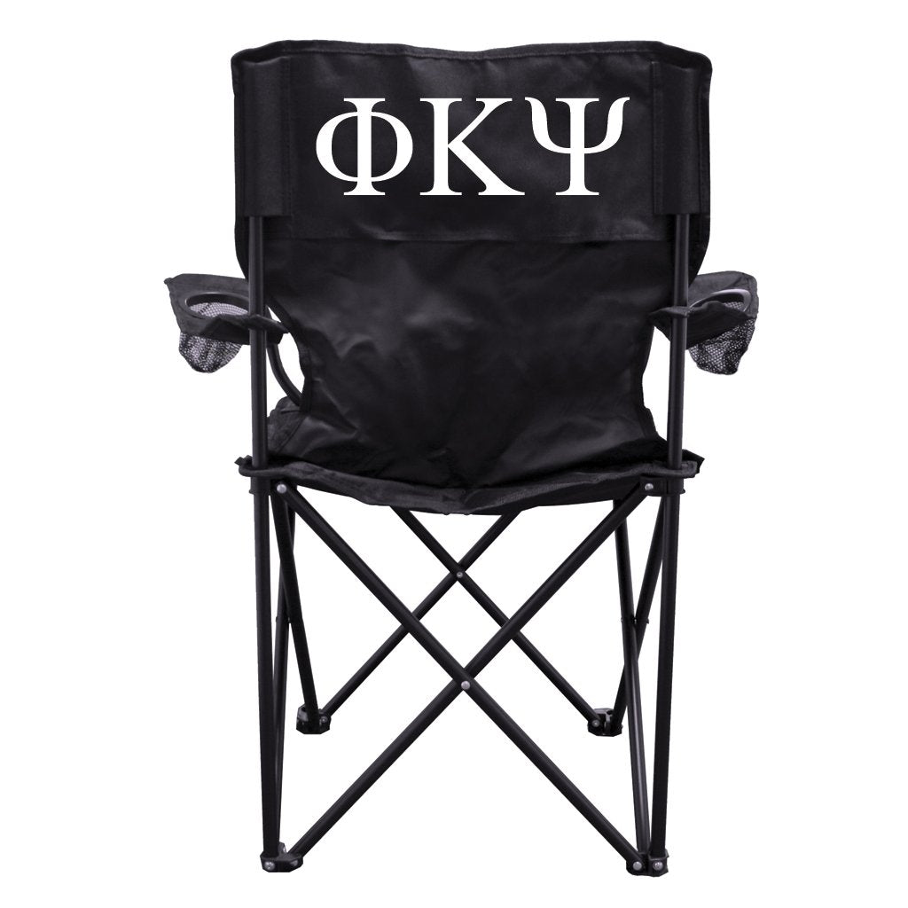 VictoryStore Outdoor Camping Chair - Phi Kappa Psi Black Folding Camping Chair with Carry B