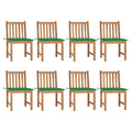 vidaXL 8X Solid Teak Wood Patio Chairs with Cushions Dining Chairs Courtyard Seats Extra Stable Garden Chairs Heavy Wooden Outdoor Seating Sets