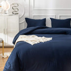Clothknow Navy Blue Comforter Set Twin Size 3Pcs Dark Blue Bedding Comforter Sets Blue Twin Comforter Navy Blue Comforter Sets K