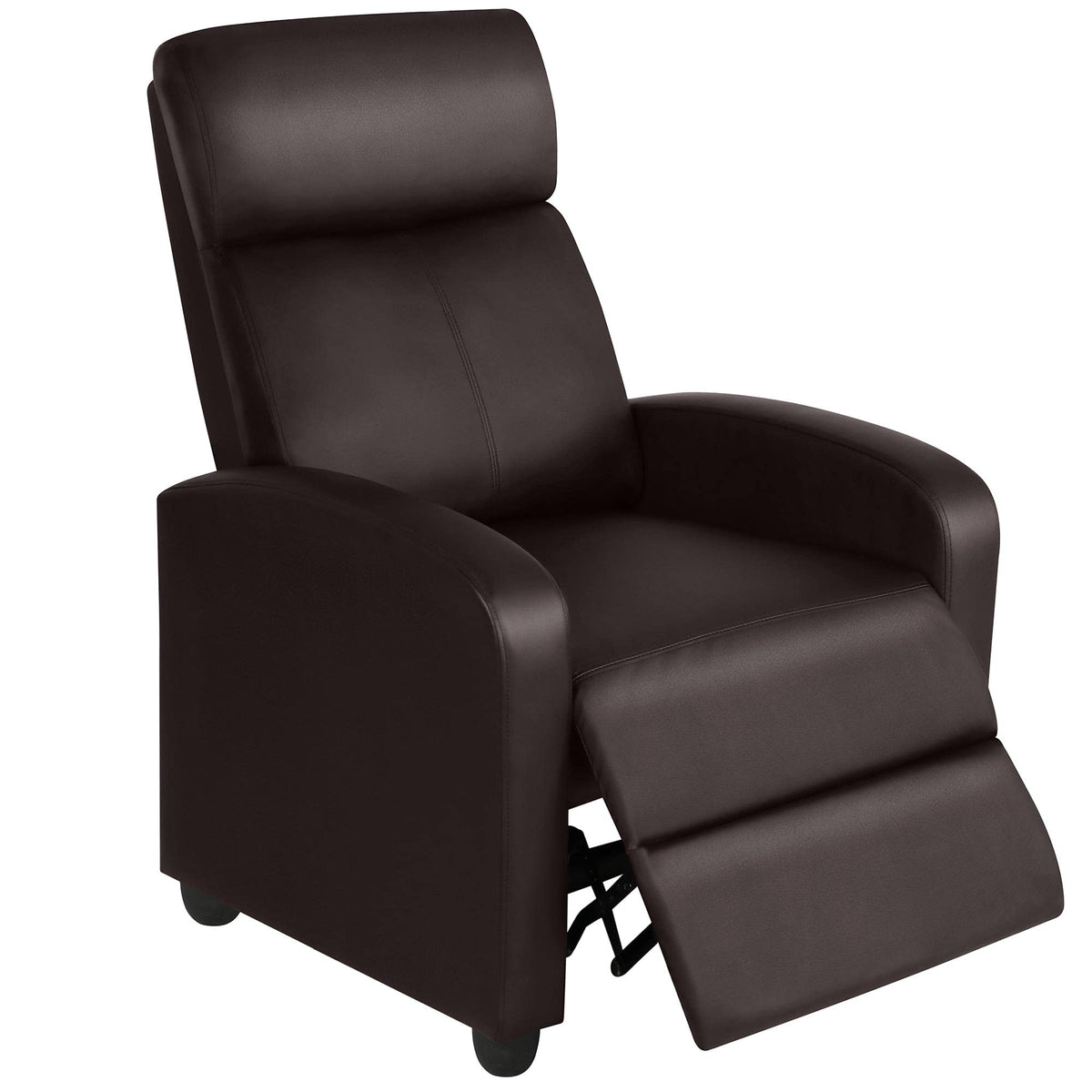Topeakmart Pu Leather Recliner Chair Living Room Single Sofa Home Theater Seating With Lumbar Support Overstuffed High-Density S