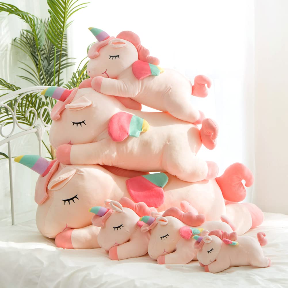 Hitoshe Unicorn Plush Hugging Pillow, Big Unicorn Stuffed Animal Body Pillow Toy Gifts For Kids, Valentine, Christmas (Pink, 39.