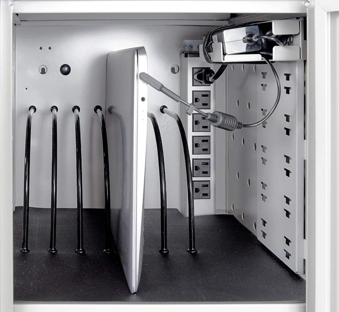 Luxor 12 Capacity Secure Tablet Charging Box with mounting hardware for drywall Surfaces Included.