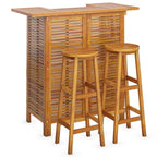 vidaXL Patio Bar Set 3 Piece, Dining Table Set for Outdoor, Bar Table for Garden Yard, Patio Bar Stool, Farmhouse, Solid Wood Acacia