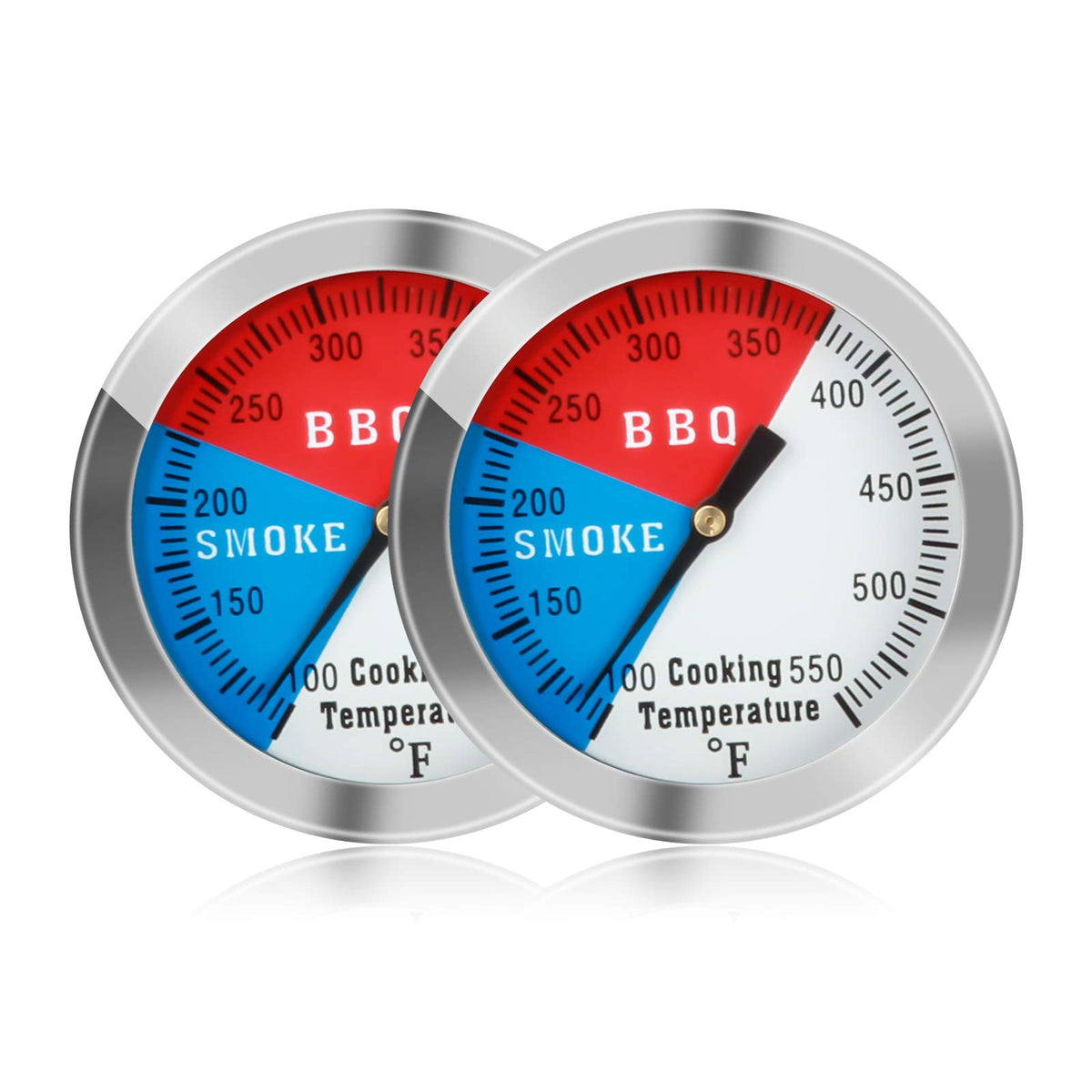 Bbq Thermometer Temperature Gauge, 2Inch Stainless Steel Barbecue Charcoal Grill Smoker Temp Gauge Pit, Fahrenheit And Heat Indi