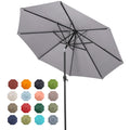 Tempera 9Ft Patio Market Outdoor Table Umbrella With Push Button Tilt And Crank,Large Sun Umbrella With Sturdy Pole&Fade Resistant Canopy,Easy To Set, Grey