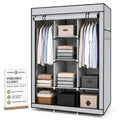 American Dream Heavy Duty Storage Closet with Shelving Freestanding Wardrobe Organizer Cabinet, 50.3 W x 18 D x 67 H  Grey