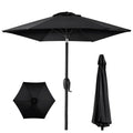 Best Choice Products 7.5Ft Heavy-Duty Round Outdoor Market Table Patio Umbrella W/Steel Pole, Push Button Tilt, Easy Crank Lift - Black