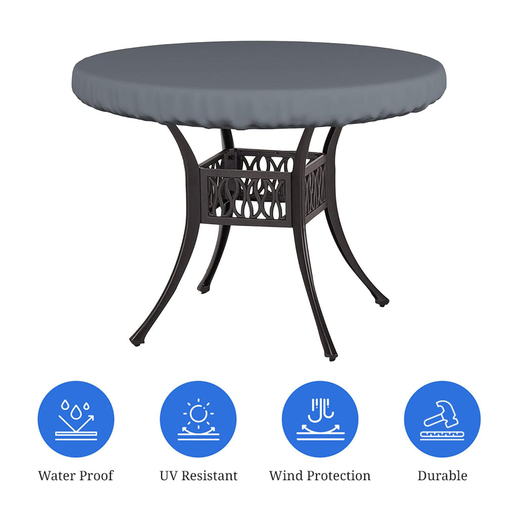 Covers & All Round Table Top Cover, 12 Oz Waterproof Uv & Weather Resistant Patio Table Cover, Outdoor Table Cover For Patio Outdoor Furniture & Coffee Table (41' Dia X 4' H Inches, Gray)