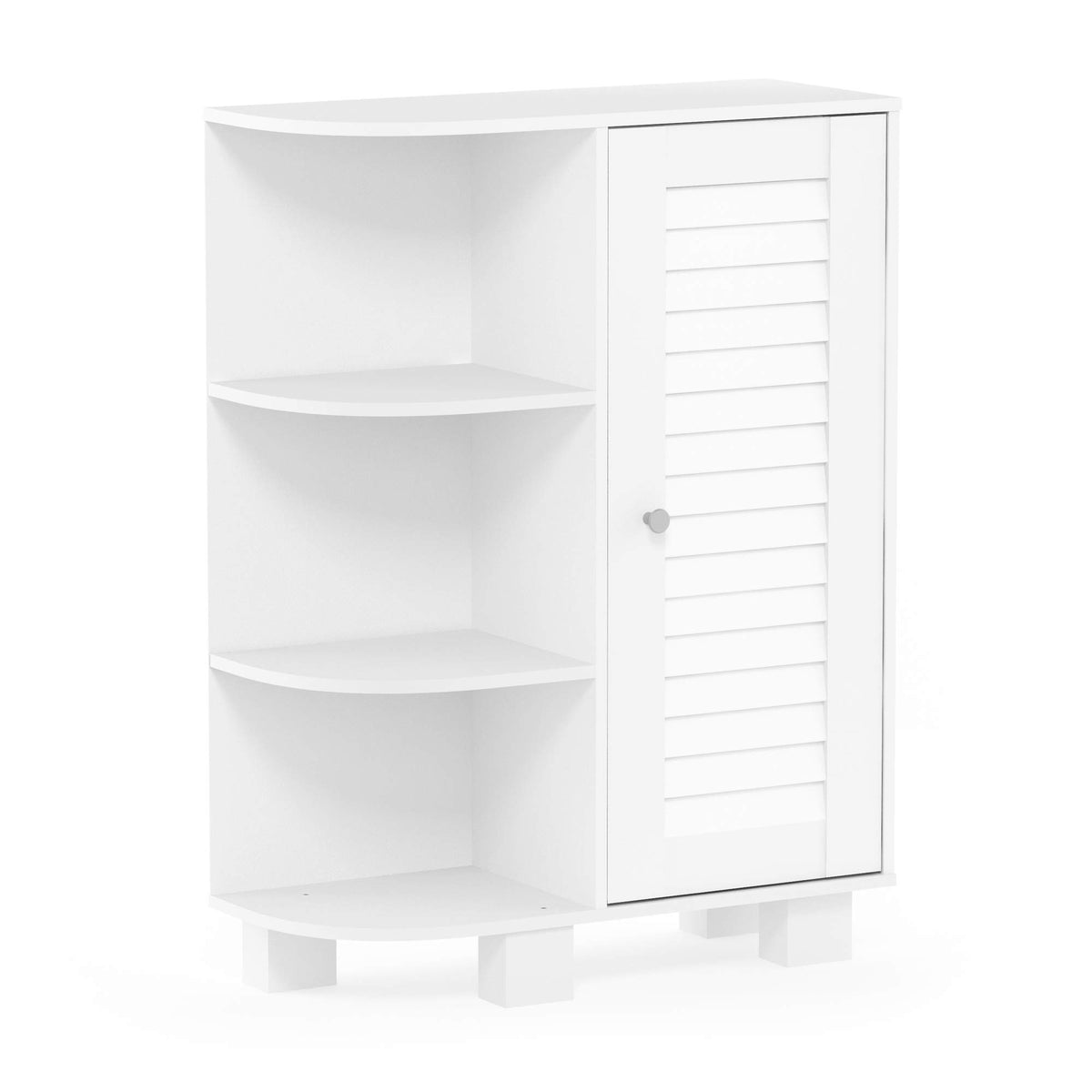 Furinno Indo Storage Shelf Louver Door Cabinet, White