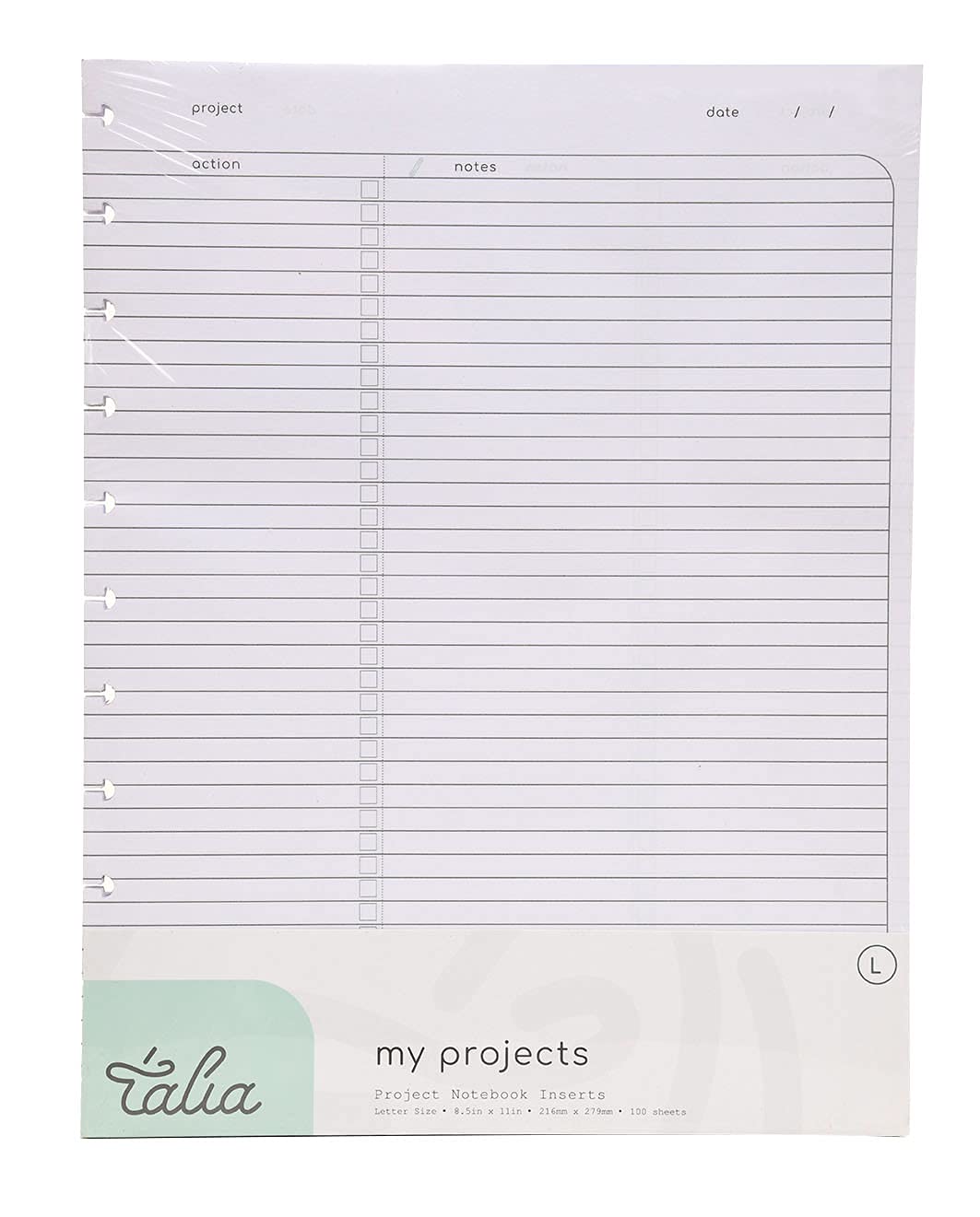 Talia Discbound Notebook Refills (Project Layout, Letter (8.5In X 11In))