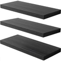 JPND Wall Shelf Set of 3, Dark Wood Floating Shelves 30 in W x 10 in D x 1 in H, Wooden Floating Wall Shelf with Invisible Brack