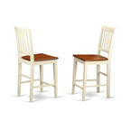 East West Furniture EDVN5-WHI-W 5 Piece Kitchen Counter Height Dining Table Set Includes a Round Wooden Table with Pedestal and 4 Dining Chairs, 30x30 Inch, Buttermilk & Cherry