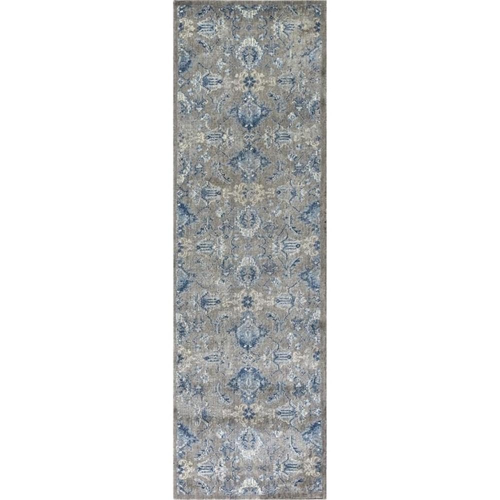 Rizzy Home Alora Decor Euphoria 2'6" X 10' Gray/Gray/Rust/Blue Hybrid Area Rug