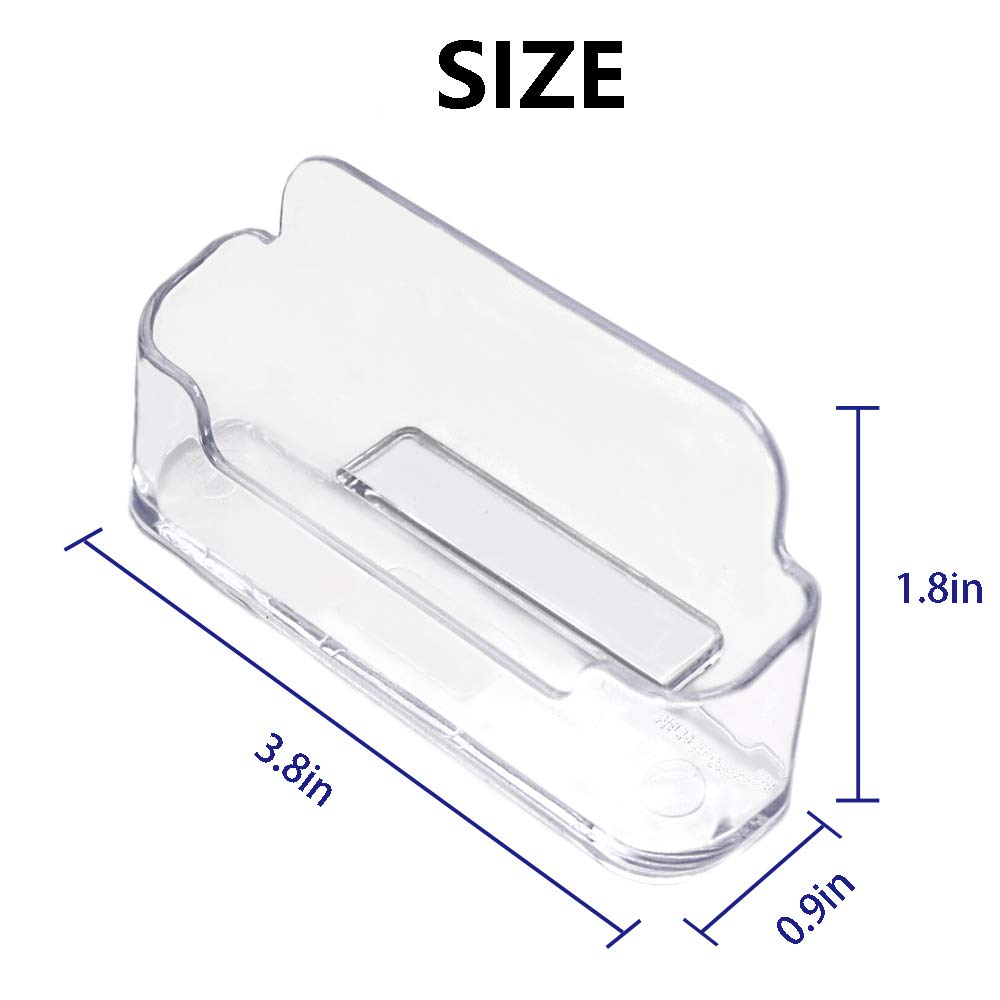 16 Pack Clear Desktop Business Card Holder Display, Plastic Business Card Stand For Office