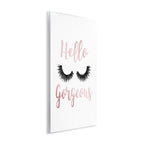 Stupell Industries Wall Plaque "Hello Gorgeous Black Eyelashes" Typography Art 10 x 15