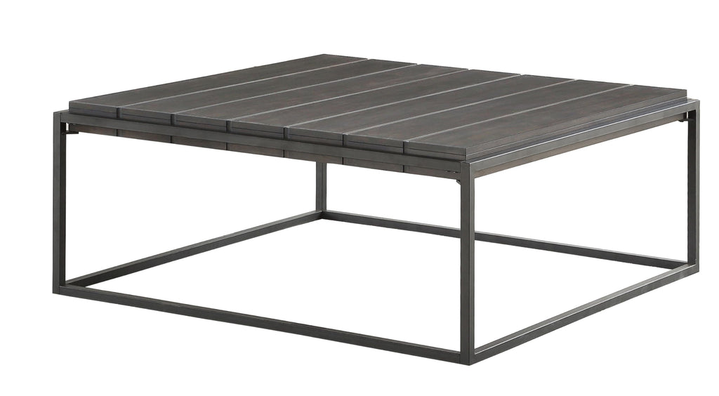 Steve Silver Co Tekoa 48-Inch Square Cocktail Acacia Veneers, Iron Base, Grand Scale for Modern Living Rooms Table, Walnut