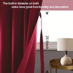 Jiuzhen Red Blackout Curtains For Bedroom - Light Blocking And Noise Reducing Grommet Curtains For Living Room Darkening Curtains, Set Of 2 Window Curtain Panels, 38 X 72 Inch Length