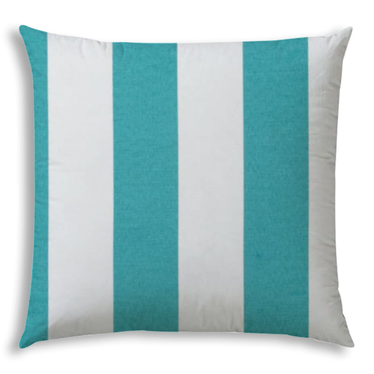 HomeRoots 20' X 20' Turquoise and White Zippered Polyester Striped Throw Pillow Cover