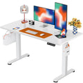 Ergear Height Adjustable Electric Standing Desk, 48 X 24 Inches Sit Stand Up Desk, Memory Computer Home Office Desk With Splice Board (White)