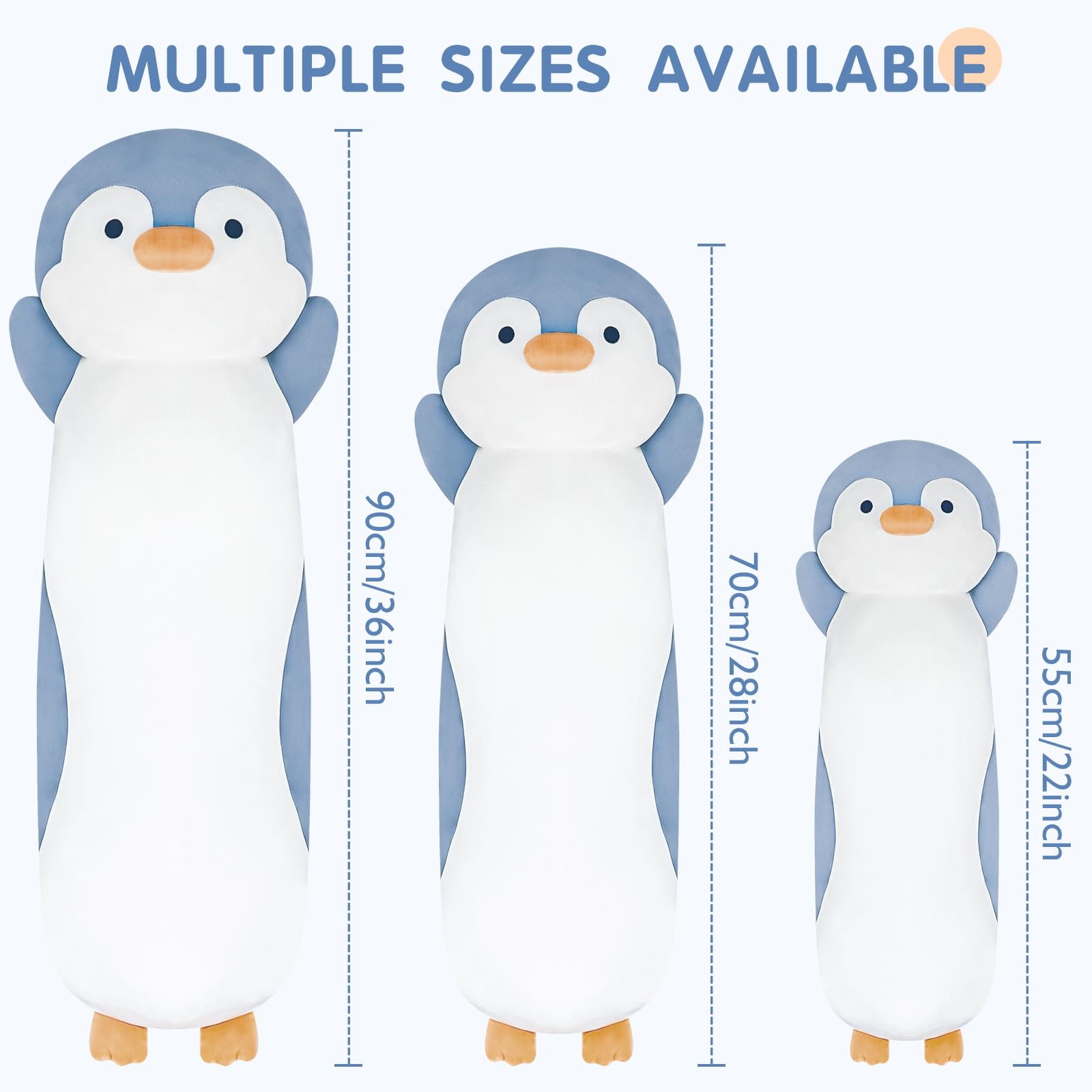 Dalmao 22 Inch Penguin Body Pillow For Kids, Penguin Stuffed Animal, Penguin Gifts, Penguin Plush Toys, Cuddle Pillow Gift For K