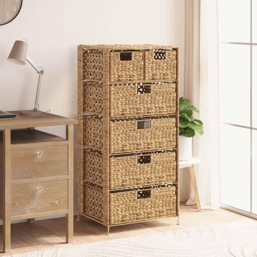 vidaXL Storage Unit with 6 Baskets 18.5&quot;x14.6&quot;x39.4&quot; Water Hyacinth