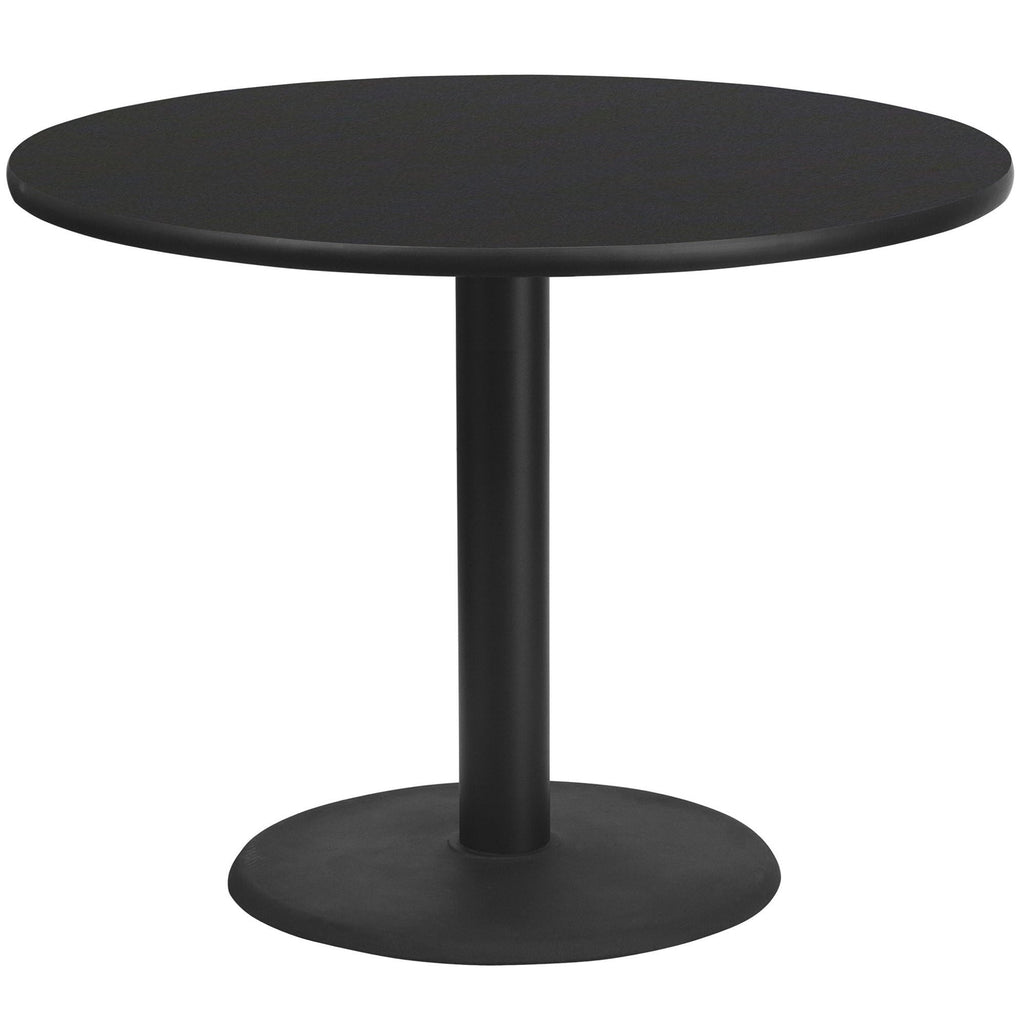 Flash Furniture Stiles 42'' Round Black Laminate Table Top with 24'' Round Table Height Base