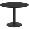 Flash Furniture Stiles 42'' Round Black Laminate Table Top with 24'' Round Table Height Base
