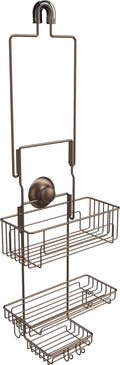 Gecko-Loc Extra Long Adjustable Length Deep shelf over the showerhead hanging shower caddy organizer - bathroom caddies storage 