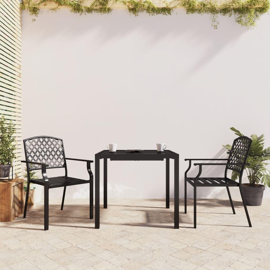 vidaXL 5-Piece Patio Dining Set with Mesh Design - Anthracite Steel Outdoor Furniture for Garden, Patio, Balcony, Porch