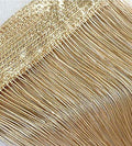 FURNISHINGKART Set of 2 Beautiful 6.5 FT Golden Decorative Thread Curtain Polyester Room Divider String Thread Room Door Curtain