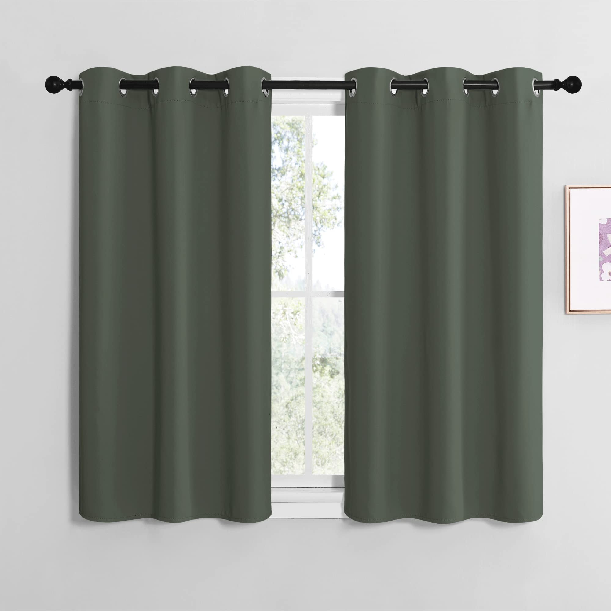 Nicetown Modern Blackout Short Curtains, Thermal Insulated And Privacy Room Darkening Drape Panels For Boy'S Guest Room Door Sma