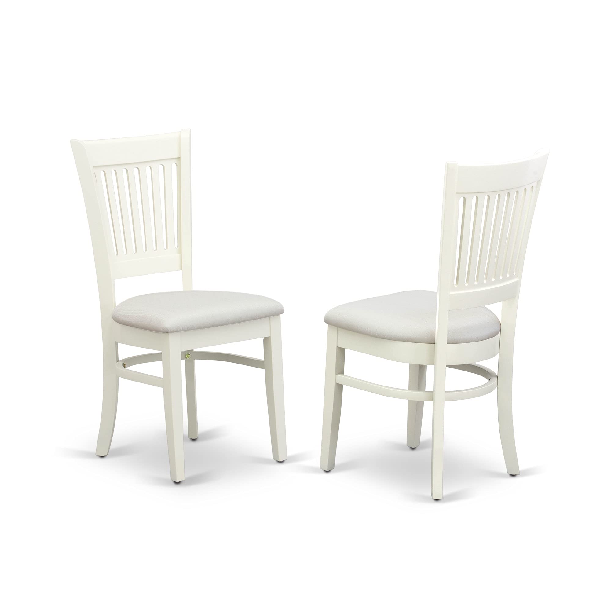 East West Furniture Avva5-Lwh-C Avon 5 Piece Room Set Includes An Oval Kitchen Table With Butterfly Leaf And 4 Fabric Upholstered Dining Chairs, Linen White