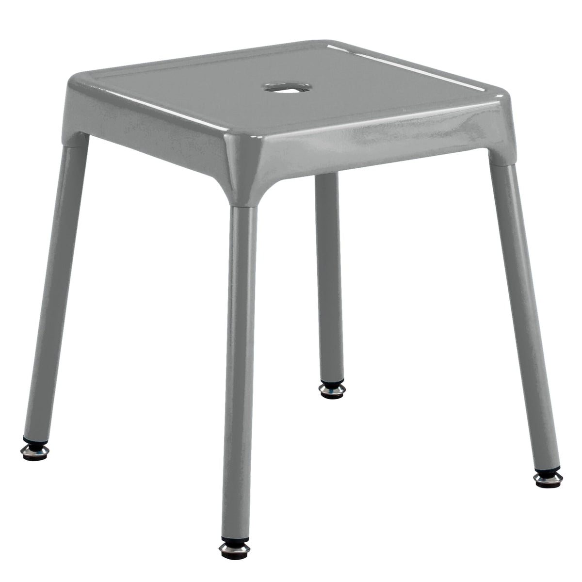 Safco Products 6603 Steel Stool, 15&quot; H, Sturdy Construction, Durable Powder Coat Finish, Includes Nylon Leg Caps and Leveling Feet, Silver