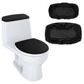 Toilet Lid Cover and Toilet Tank Lid Cover Replacement Toilet Cover with Elastic Bottom for Bathroom Decor Accessories (Black)