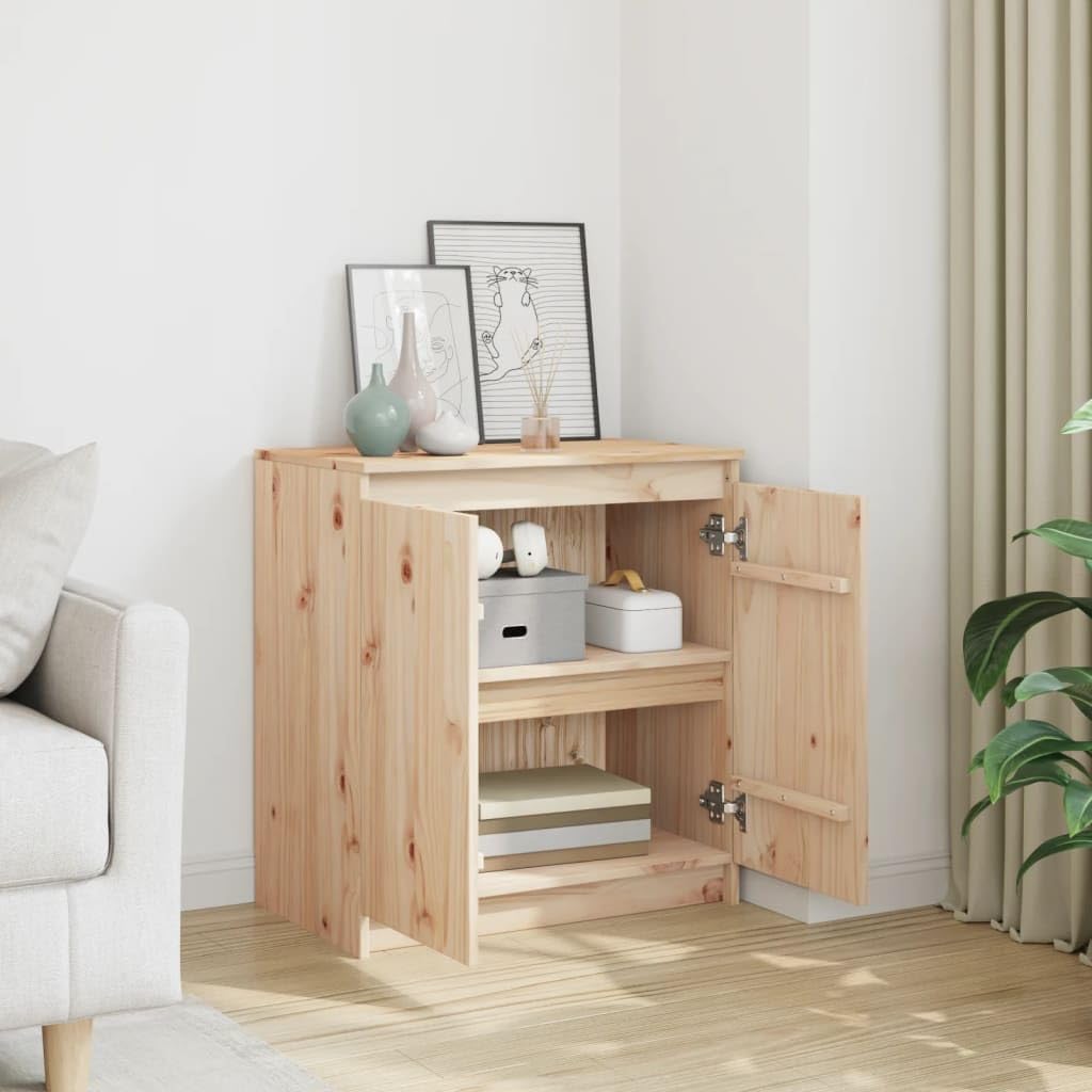 vidaXL Side Cabinet 23.6&quot;x14.2&quot;x25.6&quot; Solid Pinewood