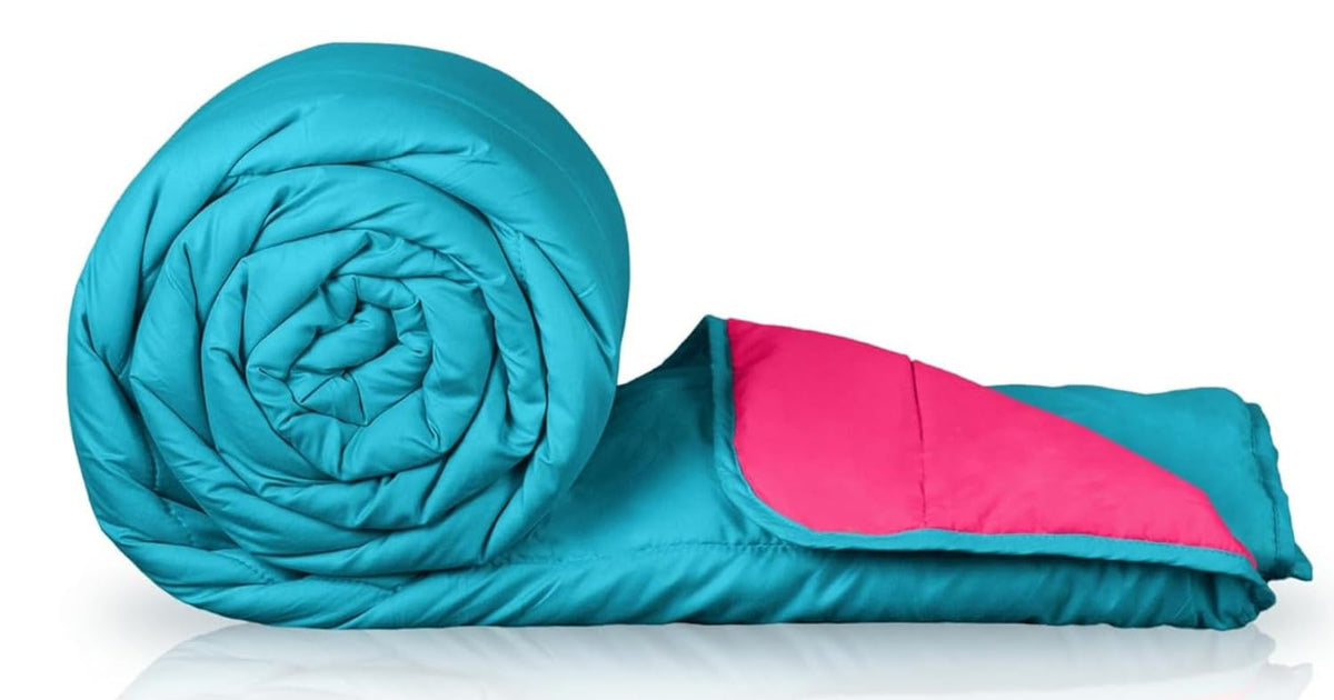 Zinnia Ultra Soft Microfibre Reversible Comforter  Double 230 x 255 CM, Pink and Teal(Solid  Vibrant)