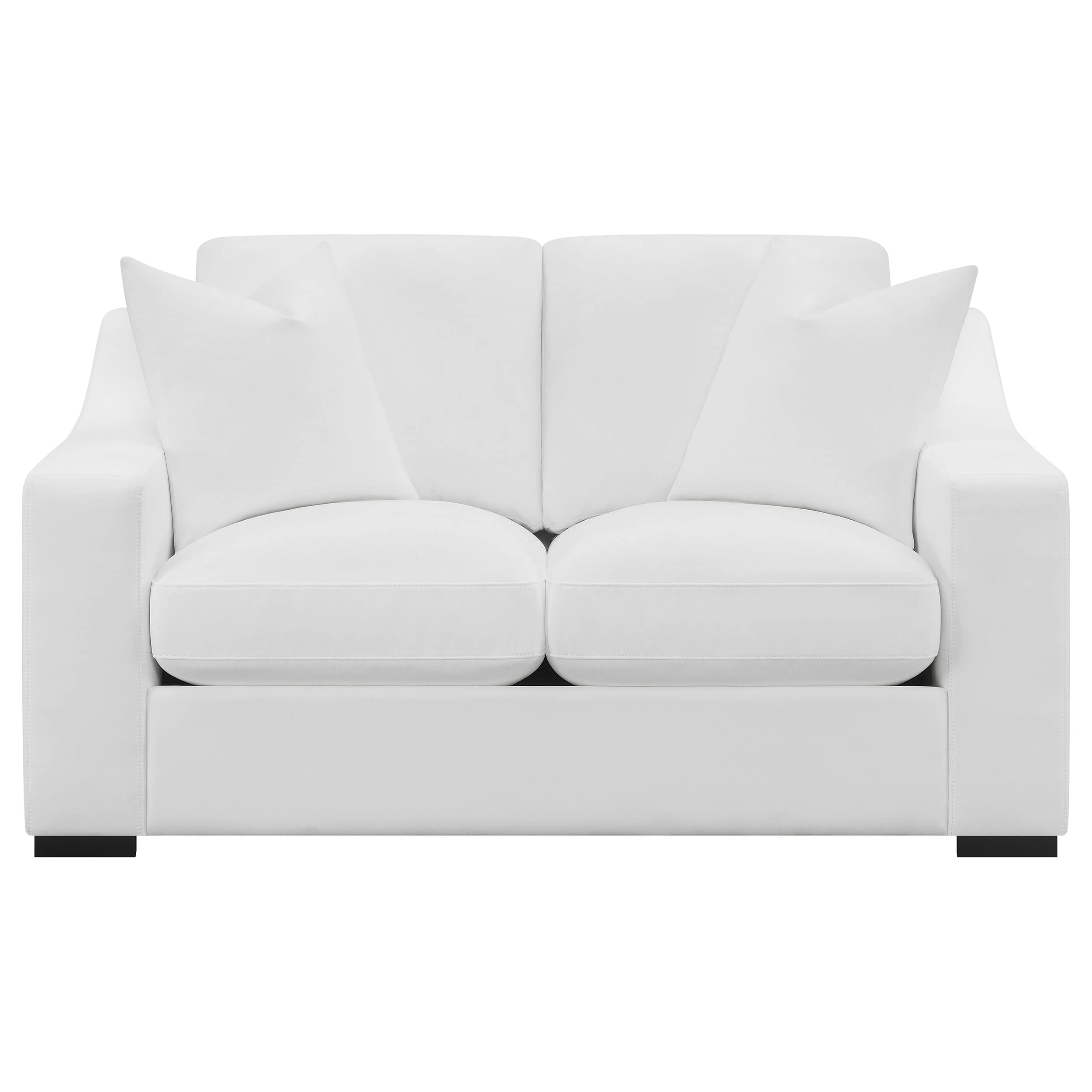 Coaster Home Furnishings Ashlyn Upholstered Sloped Arms Loveseat White