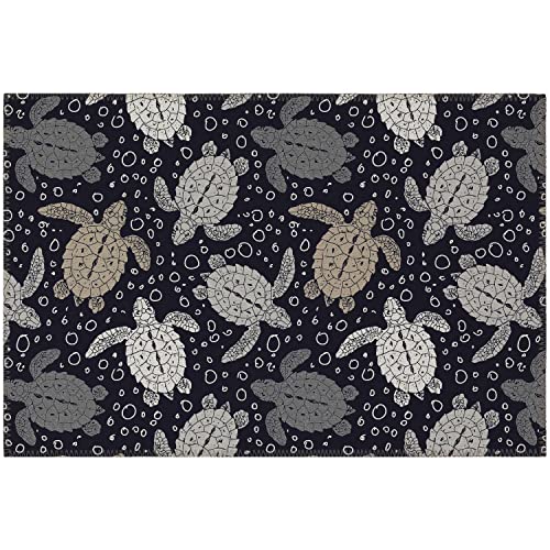 Seabreeze Sz13 Black Coastal Rug Rectangle 3' X 5'
