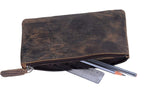 Leather Pencil Pouch Pen Case Zippered Pencil Case Sleeve Elegant And Practical For Artists. Perfect For Office By Komalc