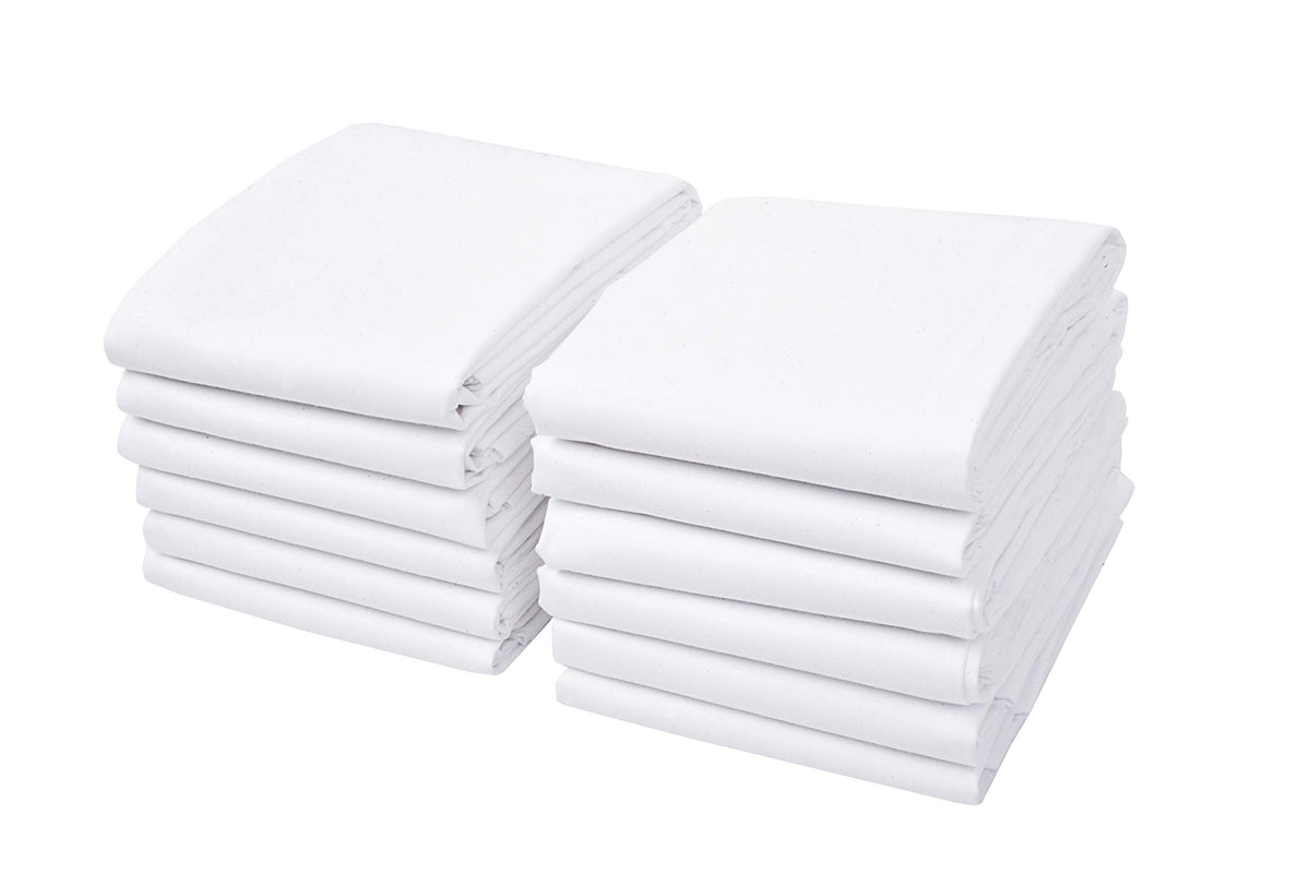 Linteum Textile White Cotton Pillowcases Set - King Size, T-200 Quality, Soft, Wrinkle-Free, Shrink-Resistant Pillowcase Cover -