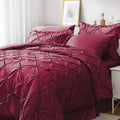Jollyvogue King Size Comforter Set 7 Pieces, Dark Red Bed In A Bag Comforter Set For Bedroom, Beddding Sets With Comforter, Shee