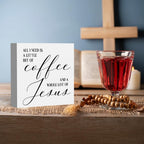 Christian Coffee Table Decor Rustic Desk Decor Coffee Station Accessories Coffee Bar Sign Farmhouse Wood Box Sign Coffee Corner
