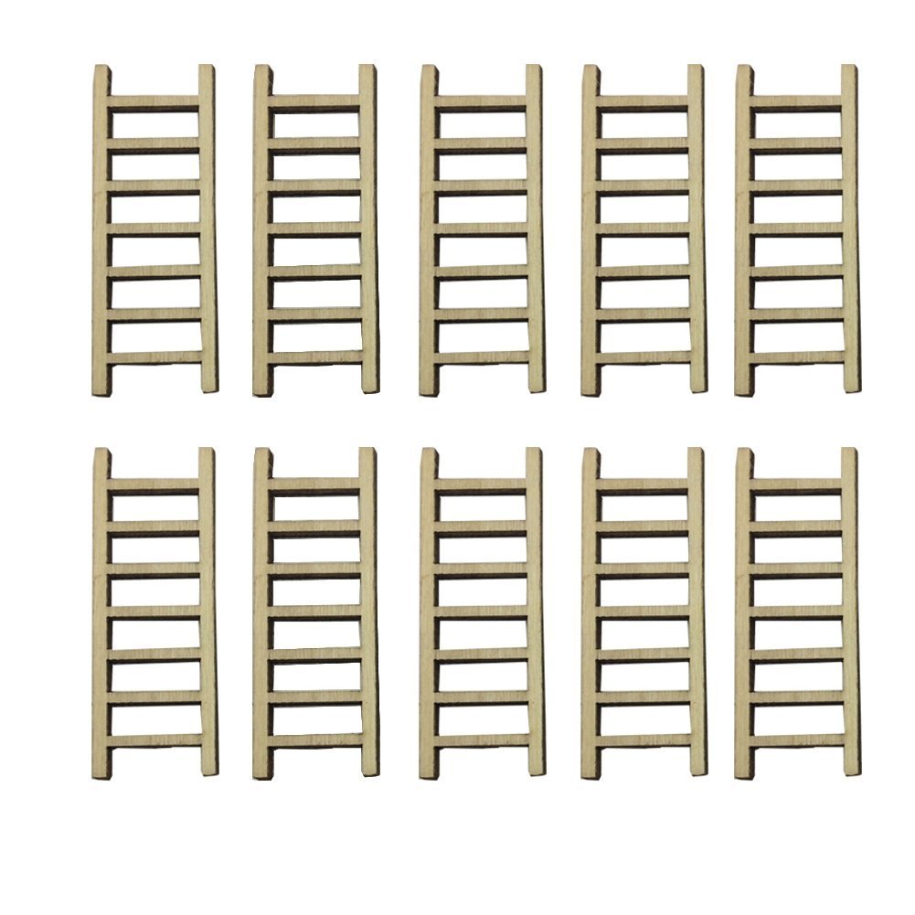 Feeke-Tppyony Tophappy Mini Ladders Fairy Garden Accessories,Wood Step Ladder Set Micro Landscape Accessories For Diy Dollhouse