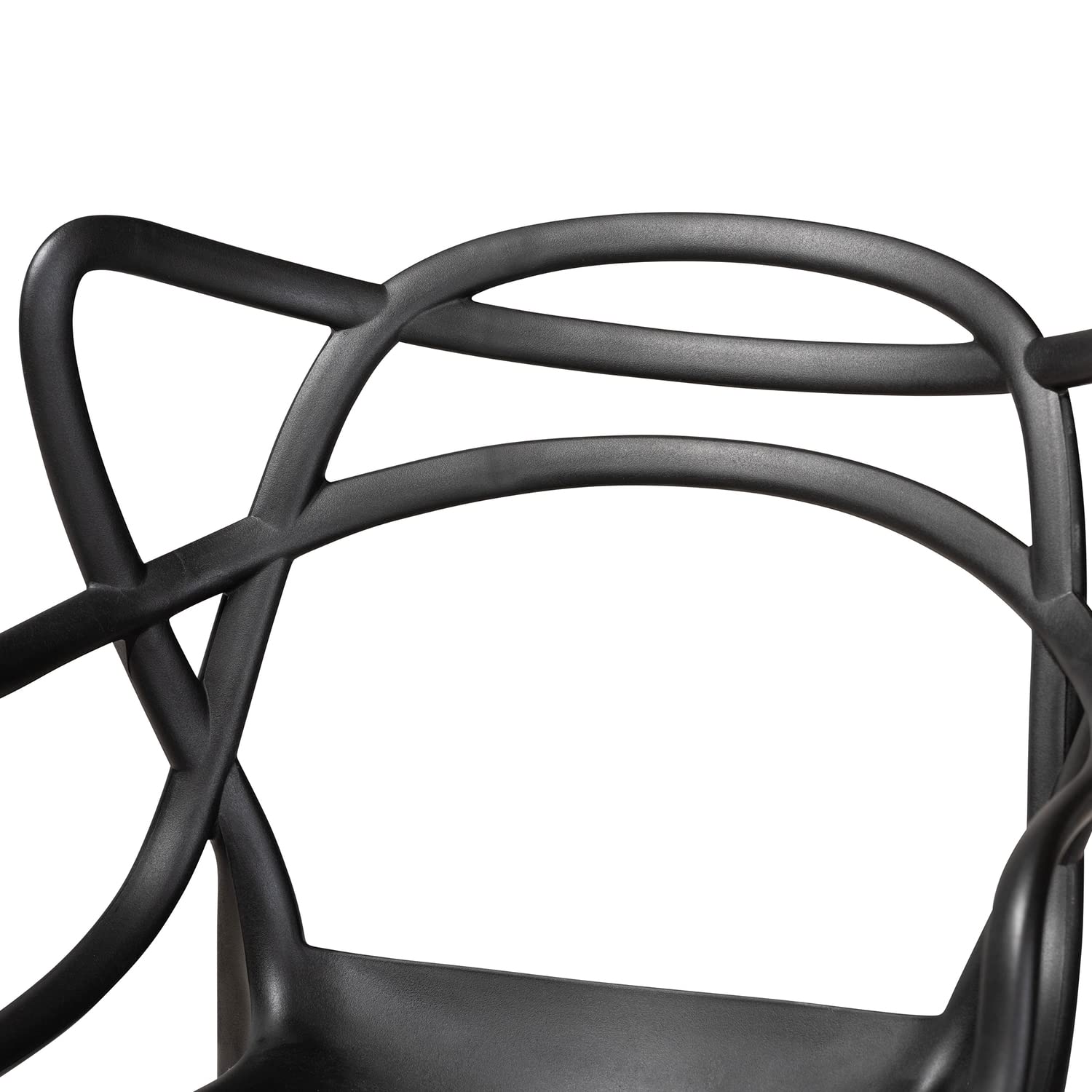 Baxton Studio Landry Modern and Contemporary Black Finished Polypropylene Plastic 4-Piece Stackable Dining Chair Set