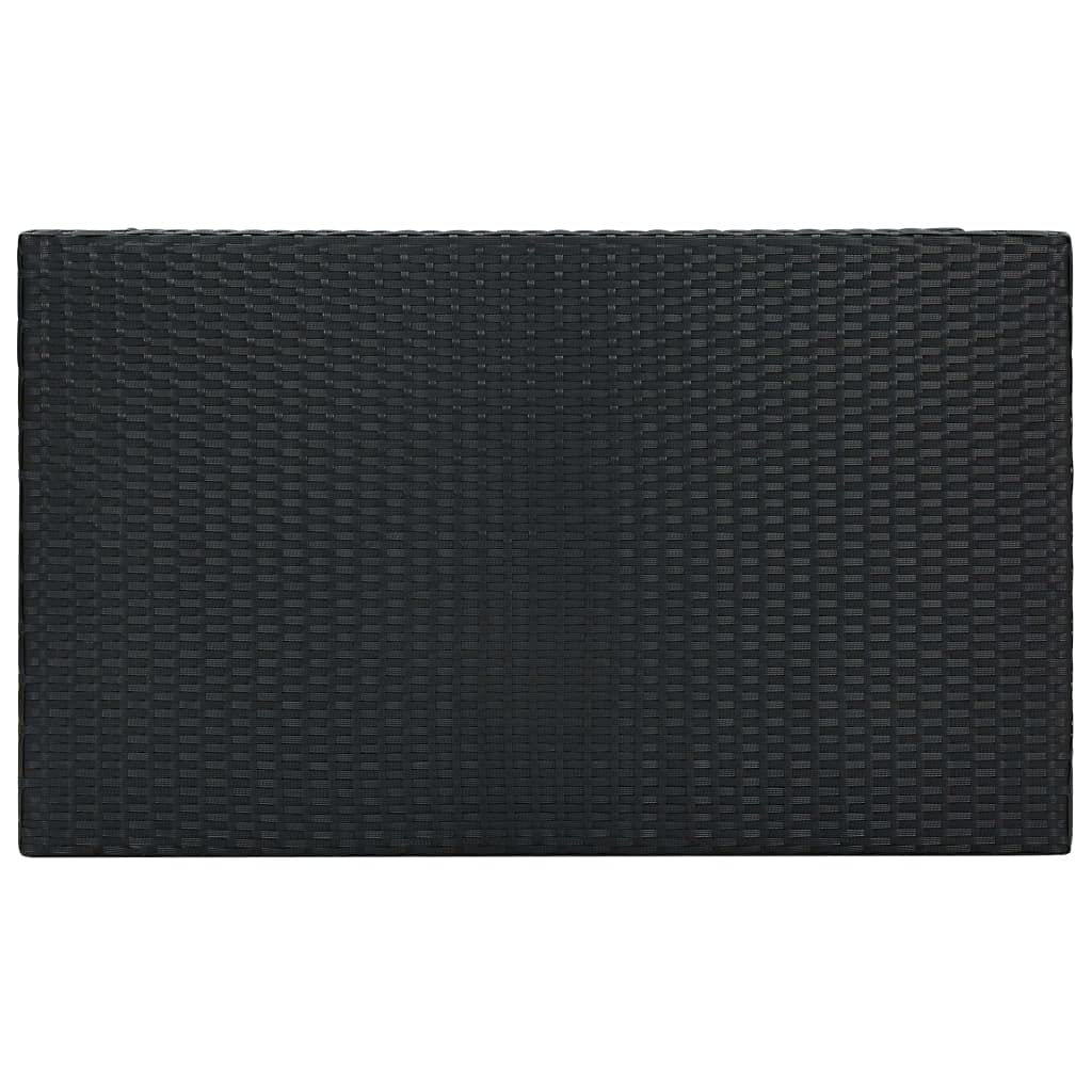 vidaXL Black Patio Bar Table, 39.4&quot;x23.8&quot;x43.5&quot;, Indoor-Outdoor Use, Durable PE Rattan Construction, Sturdy Powder-Coated Steel Frame, Modern Design Garden Furniture