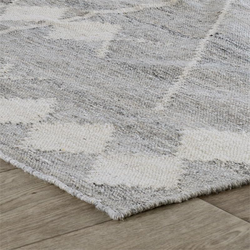 Kosas Home Lexington 30 X 96 Geometric Polyester Fabric Area Rug In Gray