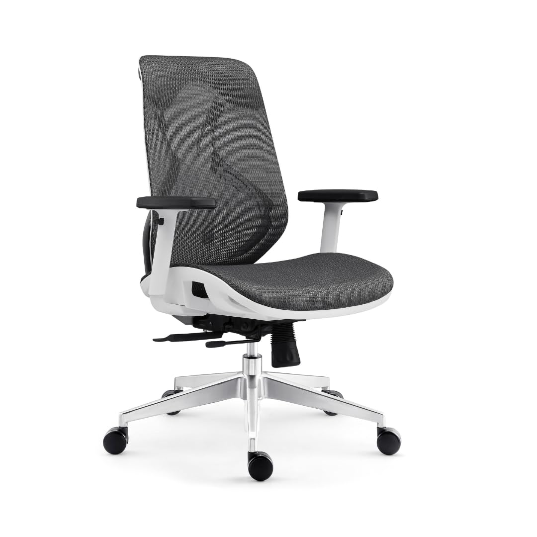Innowin Berlin Ergonomic Medium Back Office Chair & Work From Home With Seat Slider Mechanism, Adjustable Armrest & Aluminum Bas